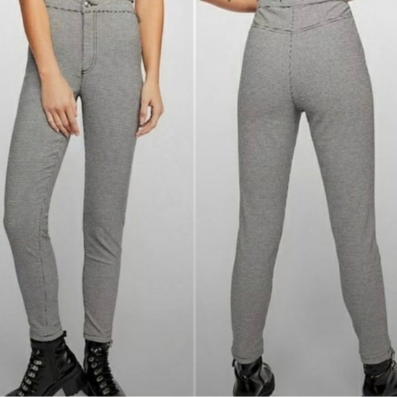 We The Free Pants Belle Houndstooth Skinny Slim Ankle Size 30 Stretch Preppy - Picture 4 of 9